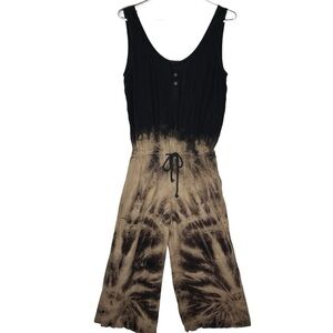Anthropologie Cloth & Stone Tie Dye 100% Linen Sleeveless Jumpsuit Small